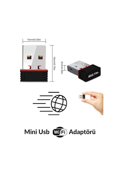 Usb Wifi Adaptörü Kablosuz Wifi İnternet Alıcı Ağ Kartı Masaüstü Bilgisayar Pc 300 Mbps 802.11n