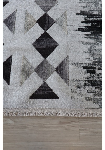Gri Kilim Dekoratif Salon Halısı Makinada Yıkanabilir Mutfak Halı