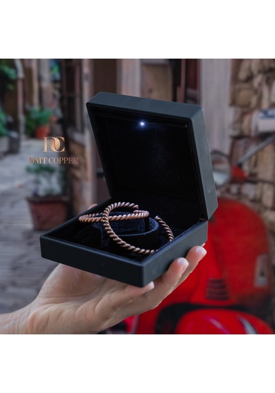 Dmt Copper Home %100 El Yapımı Bakır Bileklik,doğal Antibakteriyel Bakır Bileklik, Sağlık Dostu 2 Li Takım Işıklı Kutulu 84571527