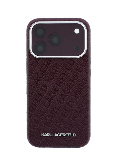 Apple Uyumlu iPhone 18 Pro Max Uyumlu Kılıf Karl Lagerfeld Lisanslı Damgalı Metal Yazı Logolu Grained Kapak Bordo Apple Uyumlu iPhone 18 Pro Max Uyumlu Kılıf Karl Lagerfeld Lisanslı Damgalı Metal Yazı Logolu Grained Kapak Bordo