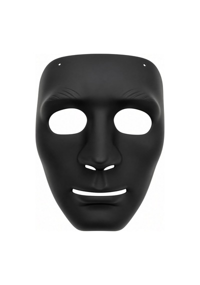 Halloween Siyah Anonim Erkek Yüz Maskesi Boyanabilir Cadılar Bayramı Partisi Ve Kostüm Aksesuarı