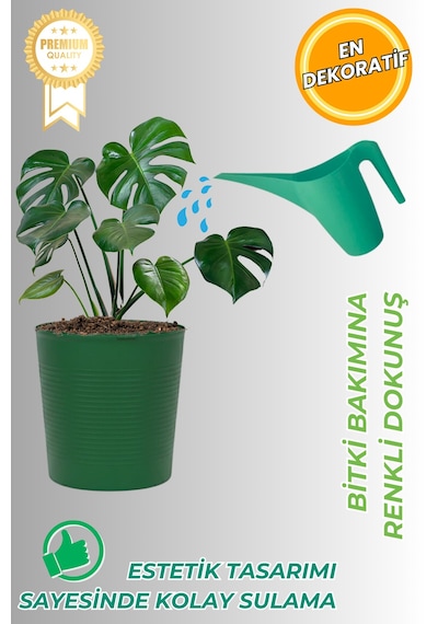 Turkuaz Sulama Kabı 1 Litre Modern Tasarımlı Bitki Sulama Kabı - Çiçek, Saksı Ve Bahçe Kullanımı
