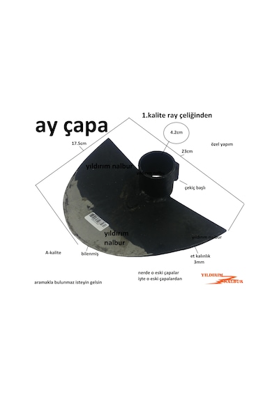 Yarım Ay Çapa Eskilerden Ray Çelik Kazma Çapası Bilenmiş