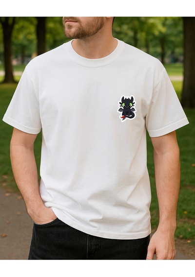 Baby Dinazor Tasarımlı Baskılı T-shirt Beyaz