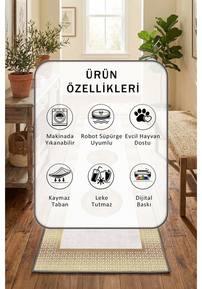 Özlem Gold Yıkanabilir Yolluk