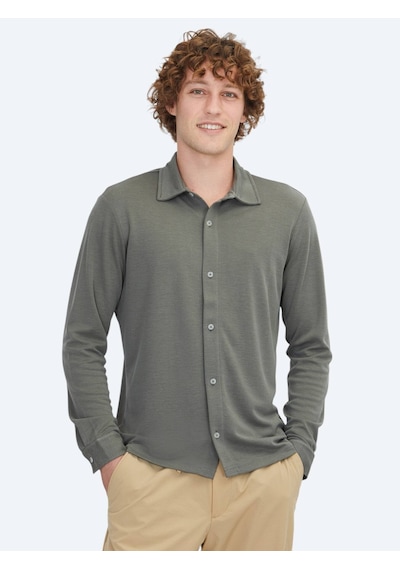 Haki Düz Regular Fit Casual Gömlek Haki