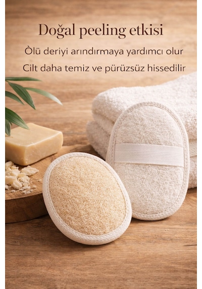 Mini Doğal Bakım Seti - Yüz Kesesi + Vücut Kesesi - Arındırıcı Peeling & Gözenek Sıkılaştırıcı 2'li Set