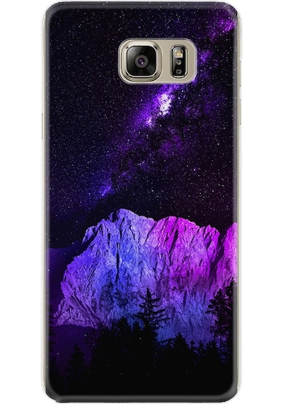 Samsung Uyumlu Galaxy S7 Kılıf Silikon Purple Mountain 1640