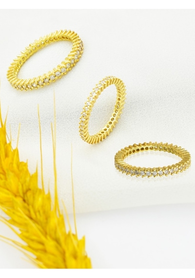 Brezza Lusso Jewelry Tek Sıra Zirkon Taşlı Tamtur Bayan Yüzük