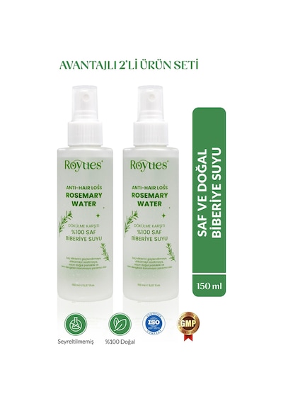 Biberiye Suyu 2 Li Set - Dökülme Karşıtı Ve Saç Uzatma Etkili Saç Toniği 150ml + 150ml