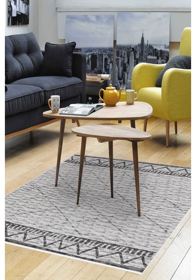 Dekoreko Kaymaz Taban Djt Salon Halısı Trend Iskandinav F5081 gri