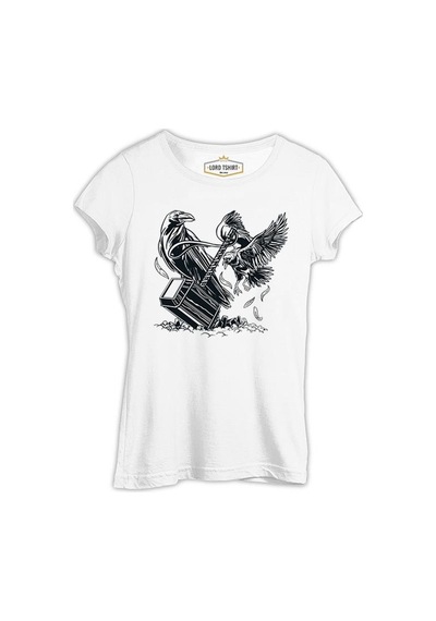 Hammer And The Crows Beyaz Kadın Tshirt 001
