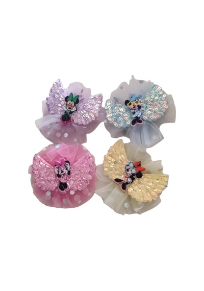Tül Melek Kanadı Mickey Mouse Figürlü Karışık Renk Çocuk Pens Toka Çok Renkli