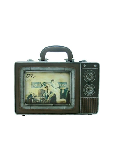 Dekoratif Metal Çerçeve Televizyon Temalı Vintage Hediyelik