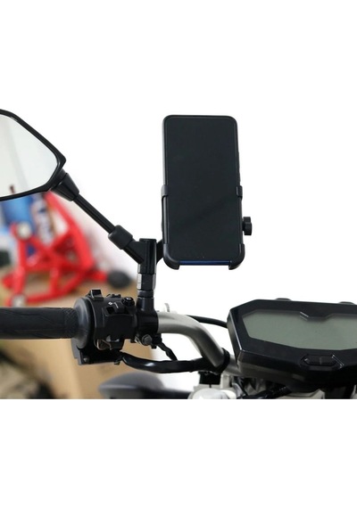 Dikiz Ayna Bağlantılı Metal Motosiklet Ve Bisiklet Telefon Tutucu Motorsiklet Telefon Tutacağı