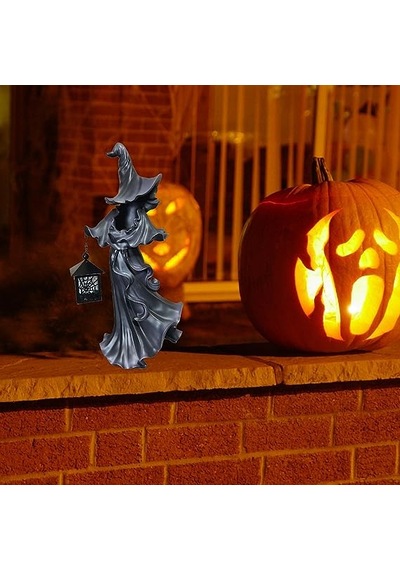 Eerie Holloween Atmosfer: Ev Veya Açık Dekor İçin Fener Yüzsüz Heykel İle Cadı Hayalet
