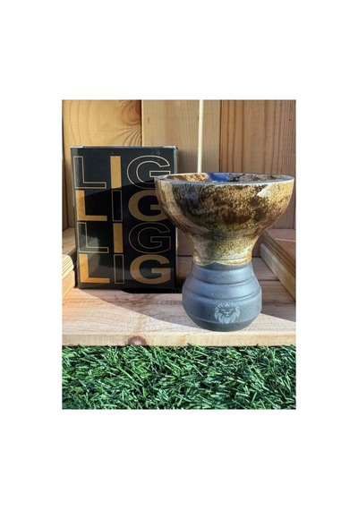 Liger 5 Delikli Sırlı Nargile Lülesi / Alacalı Kahve