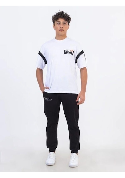 Zekids Erkek Çocuk Pamuklu Oversize Basic Tshirt-11868-beyaz Beyaz