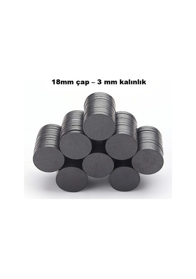 50 Adet 18x3 Mm Yuvarlak Mıknatıs, Çok Amaçlı, Süsleme Mıknatısı, Ferrit Magnet
