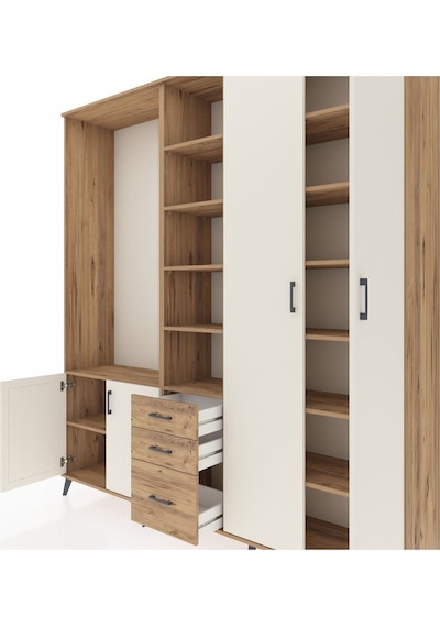 Hyperion Dolap 13 Raflı 3 Çekmeceli 4 Kapaklı 220x44x243 Çam-aytaşı/çam Aytası/atlas Çam Hyperion Dolap 13 Raflı 3 Çekmeceli 4 Kapaklı 220x44x243 Çam-aytaşı/çam Aytası/atlas Çam
