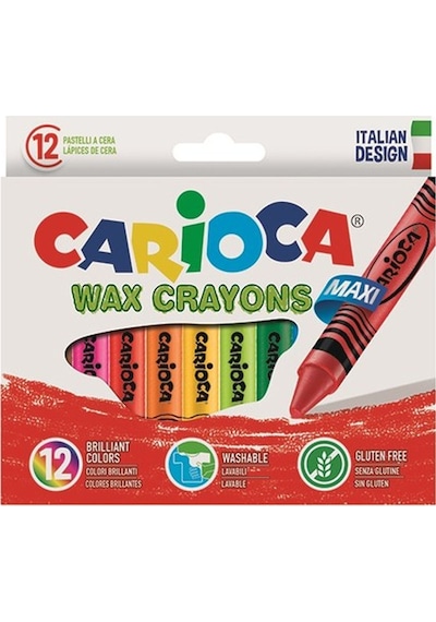 Carioca Pastel Boya Wax Maxı Yıkanabilir 12 Li 42369 Çok Renkli