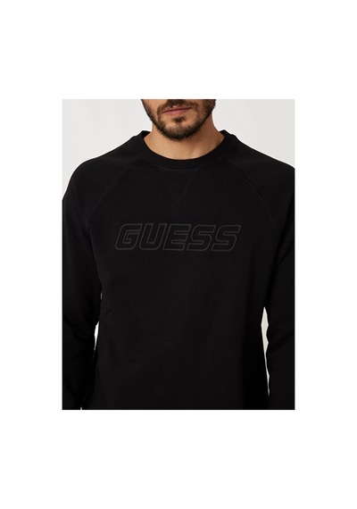 Guess New Aldwin Erkek Aktif Sweatshirt Siyah
