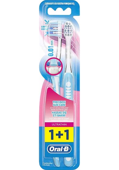 Oral-B Diş Fırçası UltraThin Kompakt Hassas Diş Eti Bakımı Ekstra Yumuşak 2'li Fırsat Paketi