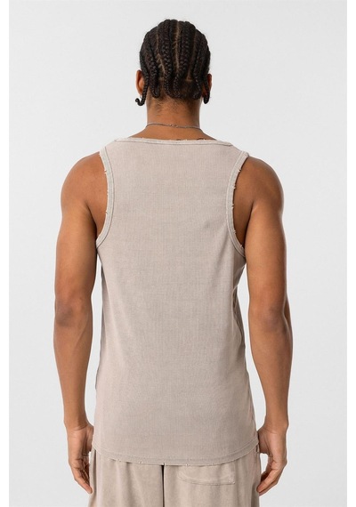Vamos Yıkamalı Tank Top Kaşkorse Atlet Taş