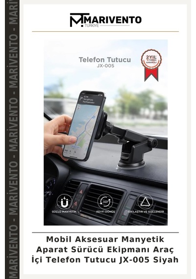 Mobil Aksesuar Manyetik Aparat Sürücü Ekipmanı Araç İçi Telefon Tutucu Jx-005 Siyah