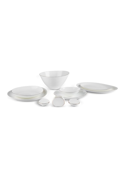 Karaca  Fine Pearl Extra Wave 61 Parça 12 Kişilik Yemek Takımı Gold