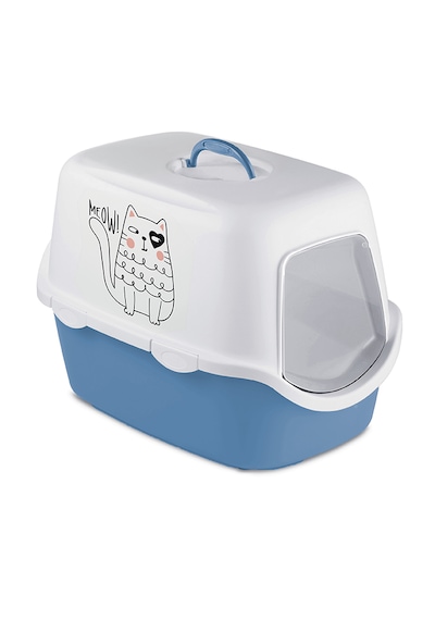 Stefanplast Griffe Baskılı Kapalı Tuvalet Mavi/beyaz 56x40x40 Cm