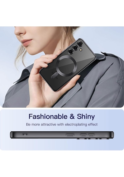 Samsung Uyumlu Galaxy A17 Kılıf Magsafe Parlak Renkli Kenarlı Silikon