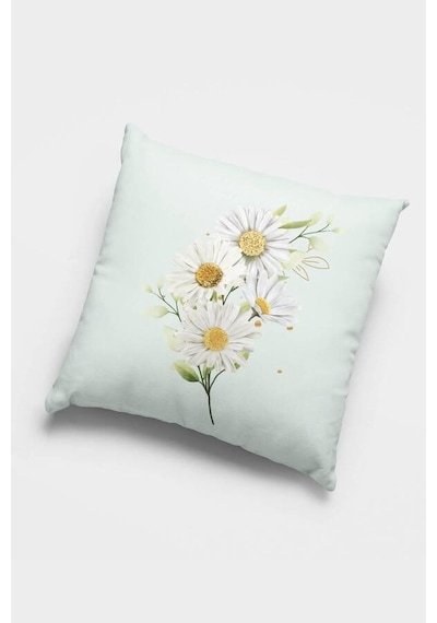 Buz Mavisi Çiçekli Çift Taraf 4'lü Set Kırlent Kılıfı 4kr001n11