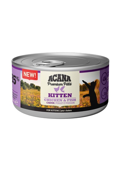 Acana Premium Pate Ezme Tavuklu ve Balıklı Yavru Kedi Konservesi 85 G