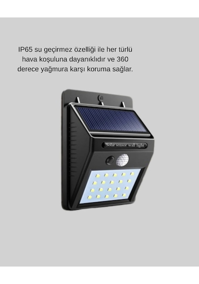 Güneş Enerjili 20 Led Hareket Sensörlü Lamba Ip65 Su Geçirmez Dış Mekan Aydınlatma 48920695