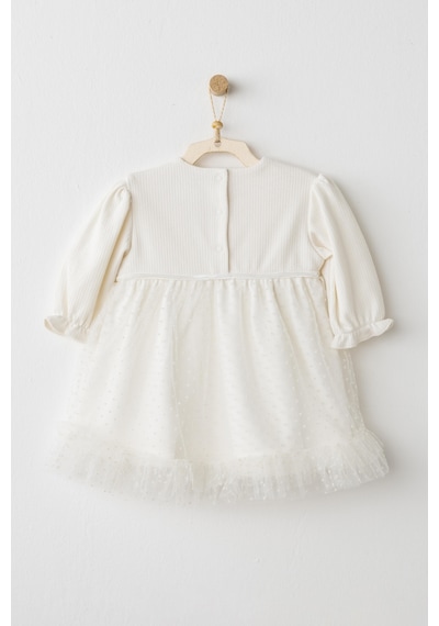 AndyWawa Kız Bebek Elbise Dress Wawa Exclusıve Ac26136 Ekru