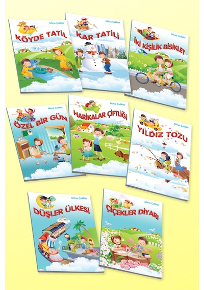 2. 3. Sınıflar İçin Tavsiyeli Parıltılı Çocuk Hikayeleri Kutulu 8 Kitap + Değerlendirme Soruları