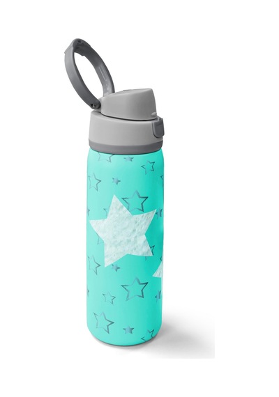Coral High Turkuaz Yıldız Desenli Pipetli Ve Direkt İçim Çelik Termos 800 Ml 38593 Turkuaz