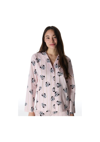 Penti İnci Pembe Lic Minnie Pamuklu Gömlek Pantolon Pijama Takımı