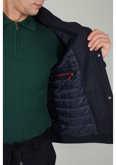 Bisse Erkek Lacivert Kaşe Flanel Mont Mn25k25203 D39 Lacivert