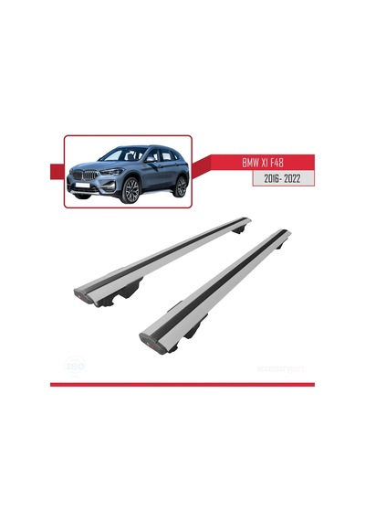 Bmw X1 F48 2016-2022 Arası İle Uyumlu Hook Model Anahtar Kilitli Ara Atkı Tavan Barı Gri