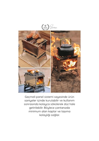 Kampocağı Ateş Çukuru Paslanmaz Çelik Kamp Ocağı Katlanır Taşınabilir Outdoor Izgara Bushcraft Pikn Diğer