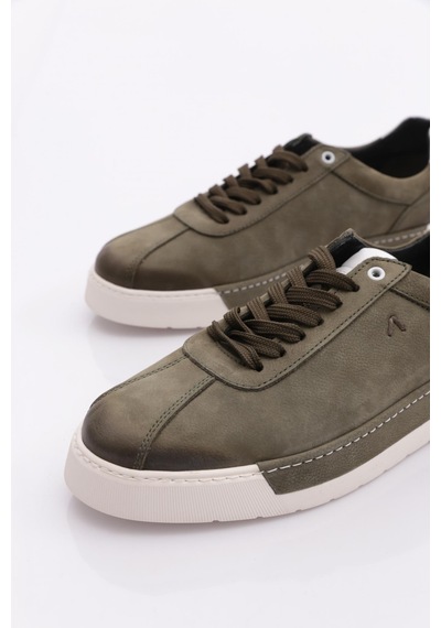 Dgn E58 Erkek Sneakers Ayakkabi Haki Nubuk