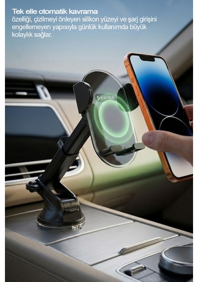 Sarsıntı Önleyci 360 Dönebilen Araç İçi Telefon Tutucu 1