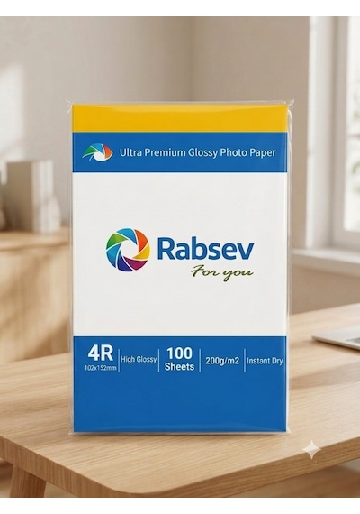 Rabsev Fotoğraf Kağıdı 10x15cm Parlak 200gr 4r 1 Paket 100 Adet
