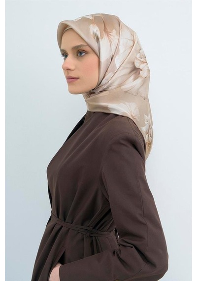 Armine İpek Eşarp 2026 Yaz - 9505-85 Açık Vizon Twill