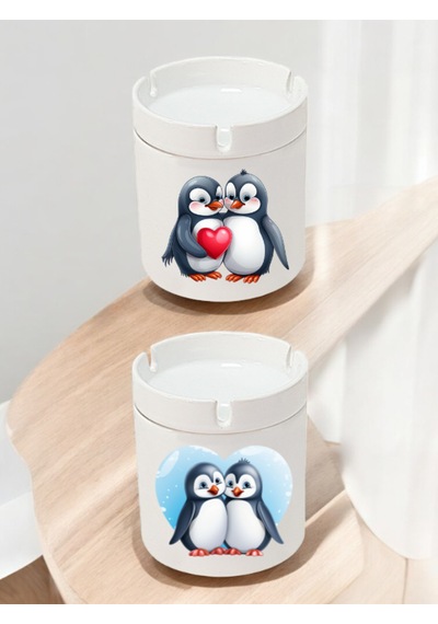 Penguen Teması 2'li Küllük - Küllükler Modelleri, Kül Tablası, Kokusuz Küllük, Kül Tablaları