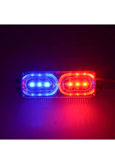 1 Adet 12v Kırmızı - Mavi Işık Animasyonlu Çakar Led, Red - Blue Modüler Led 10 X 3,5 Cm
