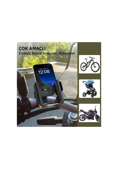 Magicool Gidon Bağlantılı Bisiklet Motosiklet İçin Esnek Abs 4-7.8 İnç Telefon Tutucu 360 Dönebilen Tasarım