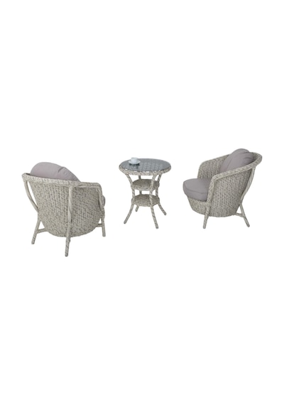 Conjunto Rattan Dedikodu Balkon Bahçe Takımı 2+1 Rehome Bej
